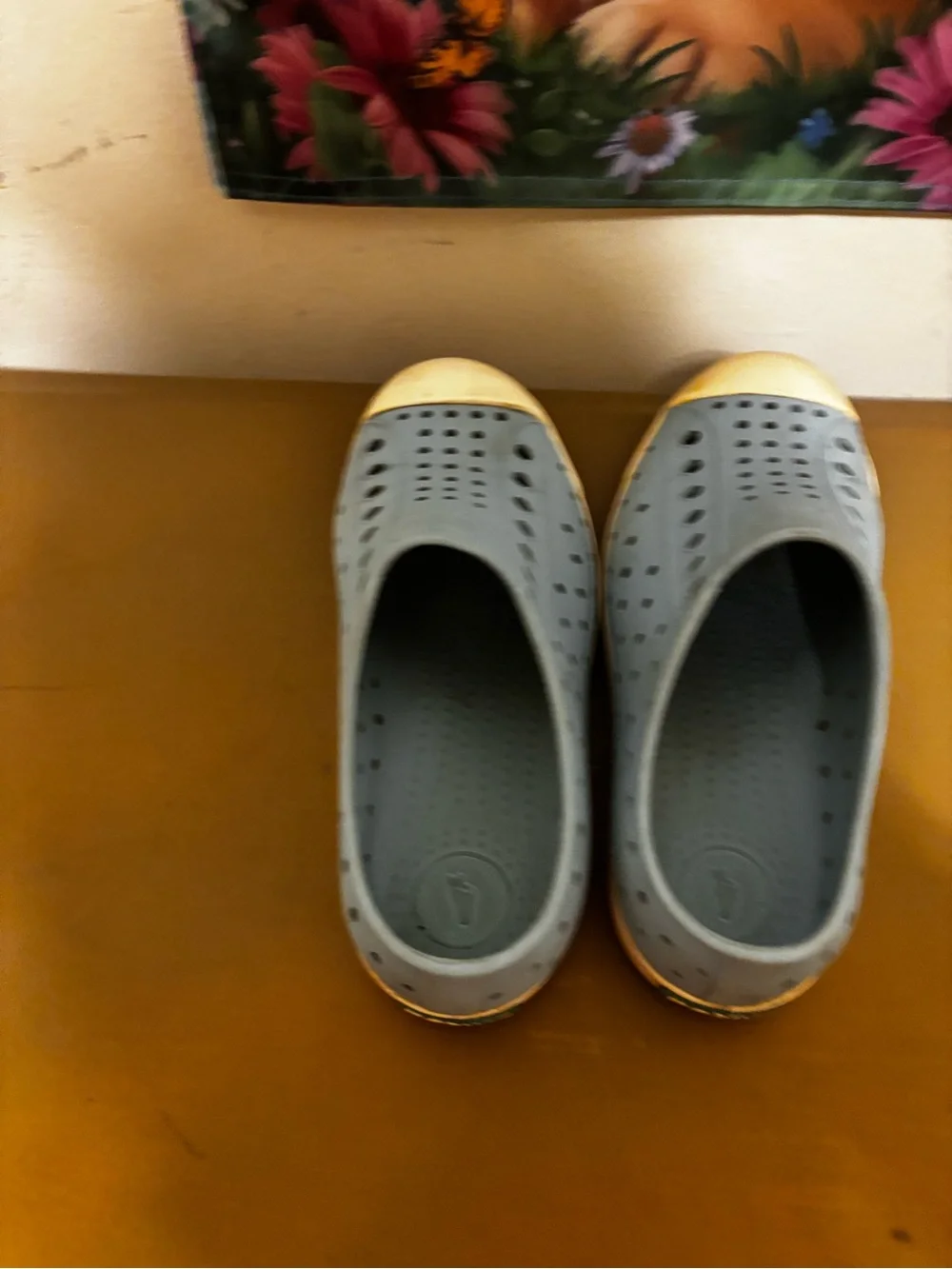 Native boys Slip-On Sneakers in Light Blue with White Soles. C13
